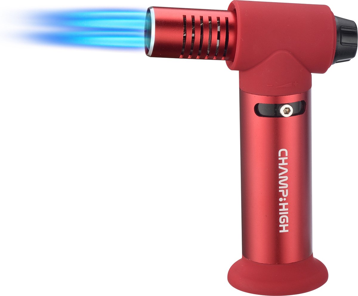 Goedkoopste Champ High Quattro - Vuurwerk Aansteker - Gasbrander - Gasaansteker - BBQ - Windproof - Rood