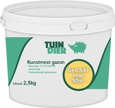Kunstmest gazon | Tuin-Dier | Snelwerkende meststof voor het gazon | In handige bewaaremmer | 2.500 gram | 2,5 kilogram