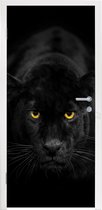 Deursticker Panter - Dieren - Zwart - Ogen - 80x215 cm - Deurposter