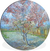 WallCircle - Wandcirkel - Muurcirkel - De roze perzikboom - Vincent van Gogh - Aluminium - Dibond - ⌀ 140 cm - Binnen en Buiten