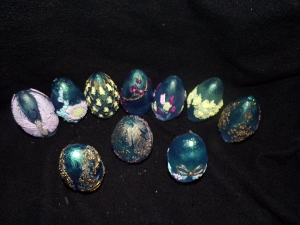 starwolf, set van 10 paaseieren, handgeschilderd, decoratie, pasen, beeld, geschenk