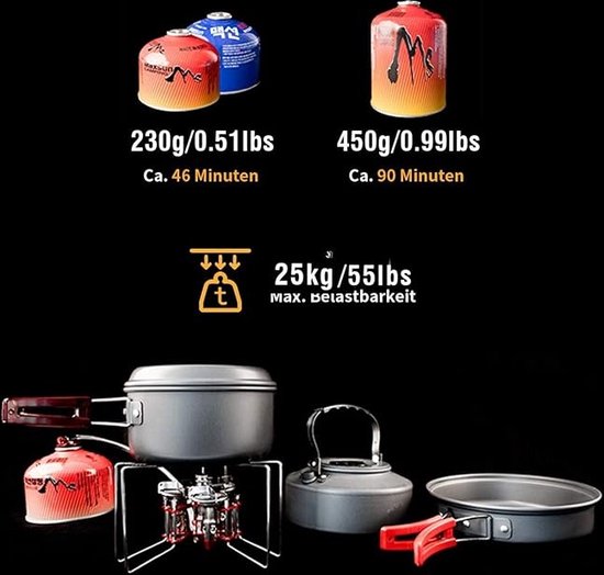 tent kachel / Draagbare Lichtgewicht - camping gas stove Portable collapsible, ‎8.8 x 8.8 x 8.5 cm — afbeelding 5