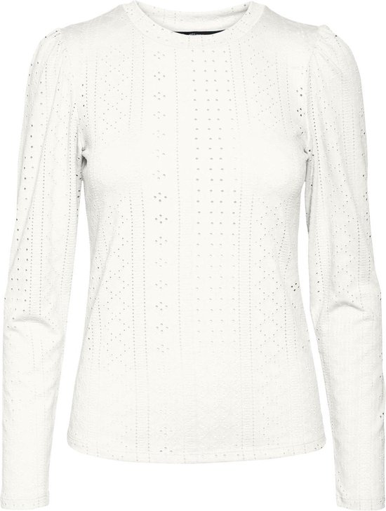 Vero Moda T-shirt Vmbilli LS Top Jrs Boo 10301712 Blanc White Femme Taille - M