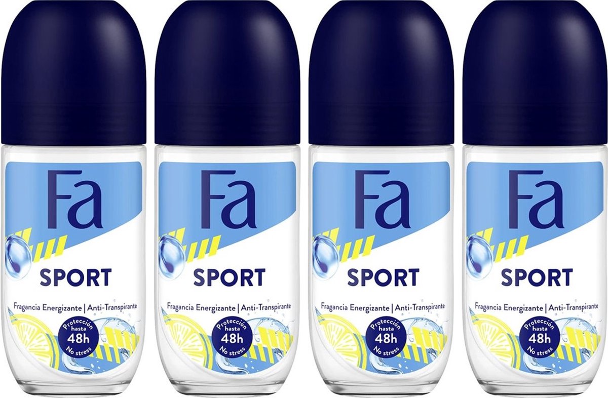 Goedkoopste Fa Deo Roller Sport Unisex 4 x 50 ml
