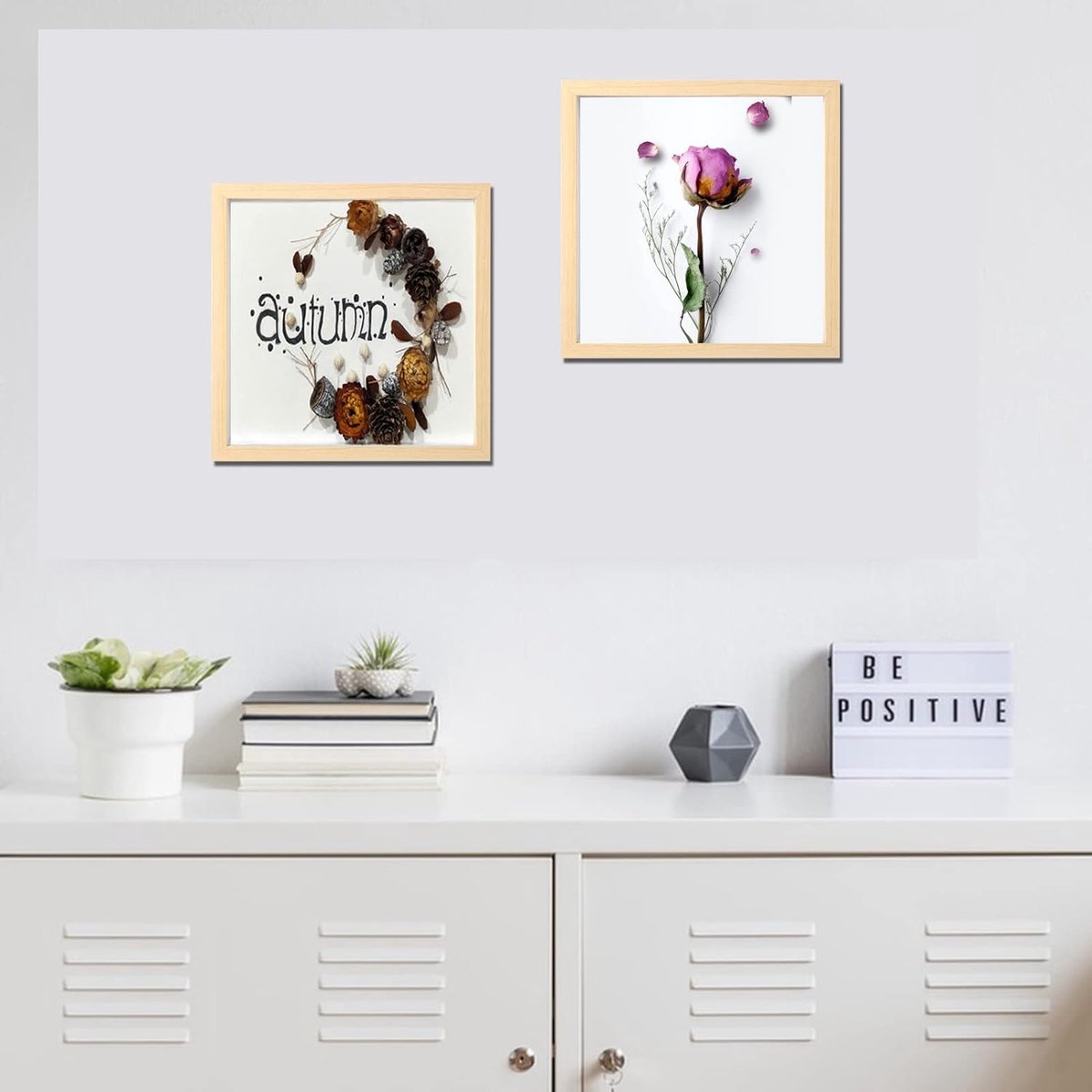 HFDONGL 3D-fotolijst om te vullen, 20 x 20 cm, diepe houten lijst, vierkant, ideaal voor foto's, bruiloftsboeket en doe-het-zelf decoratie (zwart