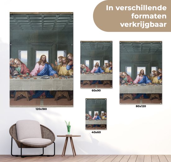 Affiche de jardin - Toile de jardin - Posters de jardin extérieur - La Cène - Leonardo de Vinci - 80x120 cm - Jardin