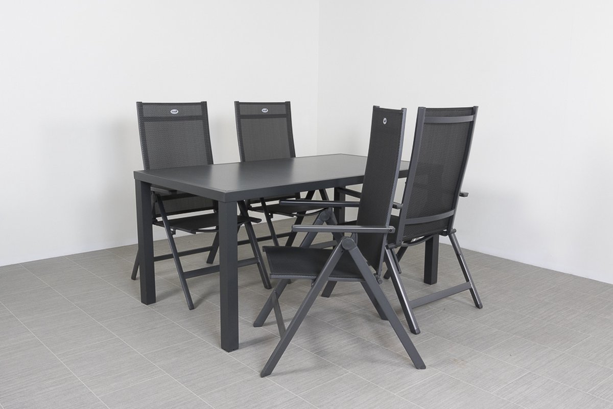 Hartman Aruba/Alma 4-persoons verstelbare tuinset 160x90 cm. - Antraciet – foto 6