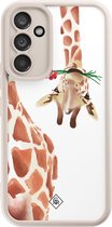 Casimoda® hoesje - Geschikt voor Samsung Galaxy A54 - Giraffe - Zwart TPU Backcover - Giraffe - Bruin/beige