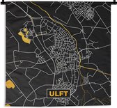 Wandkleed - Wanddoek - Plattegrond - Ulft - Kaart - Stadskaart - Black & gold - 180x180 cm - Wandtapijt