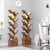 Boekenkast met Lade - Staande plank met 9 niveaus - Boomvormige Boekenkast, Dvd-Plank - Vrijstaande Boekentoren voor Woonkamer - Slaapkamer - Thuis
