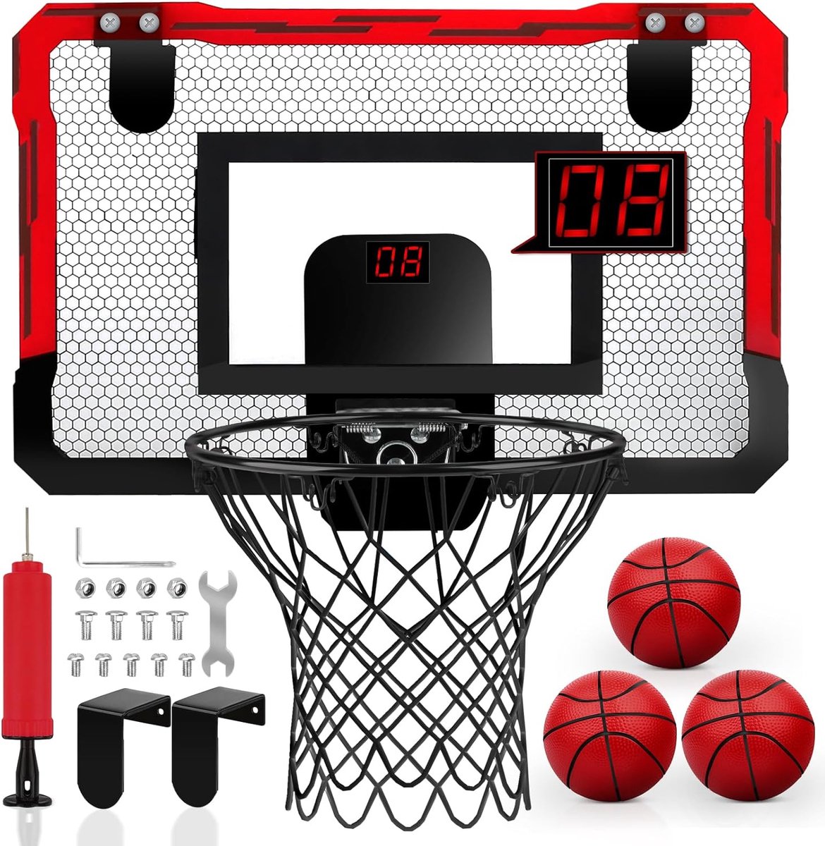 Basketbalkorf Mini met Automatische Teruggave - Indoor Basketbalspeelgoed met Bal - Compacte Basketbal Set - Geschikt voor Kinderen en Volwassenen - Ayangoods