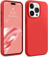 Coque Solid Soft Touch Liquid Silicone Flexible TPU Cover - Convient pour : iPhone 15 Pro - Rouge