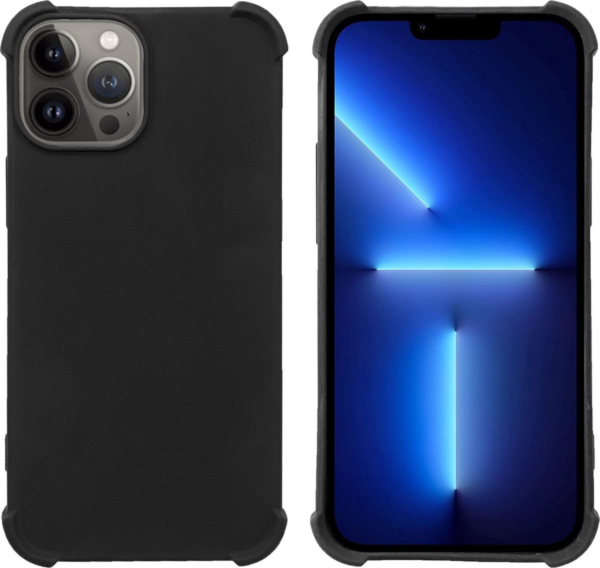 Shockproof Soft TPU hoesje Silicone Case Geschikt voor: iPhone 14 Pro - zwart