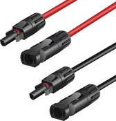 MC4 Solar kabels (2 stuks) - 5 meter - zonnepaneel aansluitkabels - Solar verlengkabel - rood/zwart - 6mm2 kabel