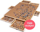 Puzzeltafel met Opbergsysteem - 6 lades - 1500 stukjes - 90x67cm - Puzzelbord - Puzzelplaat - Portapuzzle - Puzzelplank