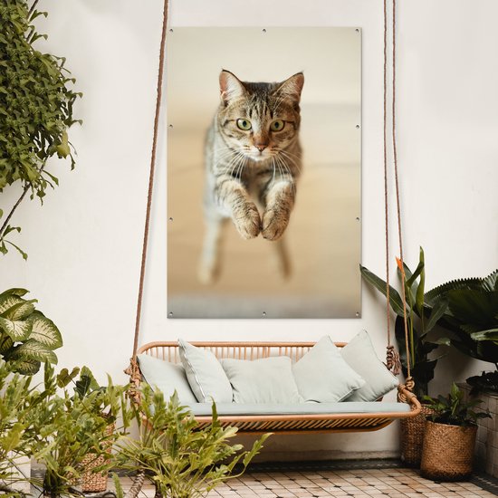 Décoration murale Chat sautant dans les airs - 120x180 cm - Affiche jardin
