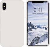 Solid hoesje Soft Touch Liquid Silicone Flexible TPU Cover - Geschikt voor: iPhone XR - Wit