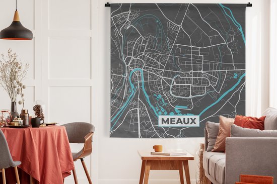 Tapisserie - Tapisserie - France - Carte - Carte - Meaux - Plan de ville - 180x180 cm - Tapisserie