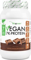 Vit4ever - Vegan 7K Protein - 1kg - Double Chocolade Smaak - Puur plantaardig proteïnepoeder met rijst-, amandel-, soja-, erwten-, hennep-, cranberry- en zonnebloemproteïnen
