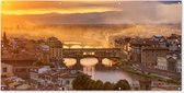 Schuttingposter Italië - Mist - Zonsopgang - Florence - 200x100 cm - Tuindoek