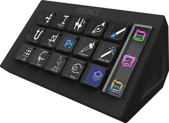 Quince Pro+ Stream Deck - 15 Toetsen - Met LCD Status Display - PC - MacOS - Gaming - Muziekproductie - Stream Dock