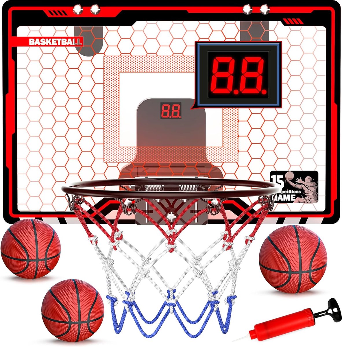 Mini Basketbalkorf Set voor Kinderen - Binnen Basketbalstandaard met Verstelbare Hoogte - Inclusief Mini Basketbal - Duurzame Constructie - Compact Formaat - Basketbalspel voor Thuis of Kantoor - Ayangoods