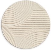 WallCircle - Wall Circle - Wall Circle Indoor - Motif - Abstrait - Wit - 90x90 cm - Décoration murale - Peintures Ronds