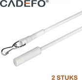 CADEFO Trekstang voor gordijnen / gordijnrail - 125 CM - WIT - METAAL - 2 STUKS