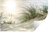 Muurstickers - Sticker Folie - Duinen met helmgras onder de zon van het Duitse nationaal Park Schleswig-Holsteinisches Wattenmeer - 120x80 cm - Plakfolie - Muurstickers Kinderkamer - Zelfklevend Behang - Zelfklevend behangpapier - Stickerfolie