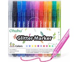 Ohuhu Glitter Metallic Marker Pens - set van 12