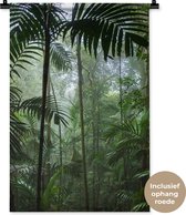 Wandkleed - Wanddoek - Regenwoud - Tropisch - Jungle - Bomen - Planten - 60x90 cm - Wandtapijt