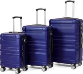 Kofferset - Koffer Set - 3 Delig - Reiskoffer set -Trolleyset - Reiskoffer met wielen - 38L+60L+98L - ABS - Handbagage - Reiskoffer groot -Goud