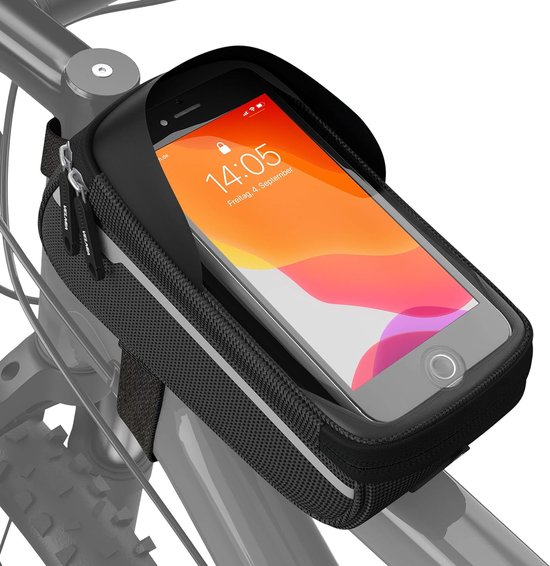 Foto: Fiets frametas waterdicht fiets telefoonhouder ideaal voor navigatie fietstas frame fiets mobiele telefoon tas fietsaccessoires