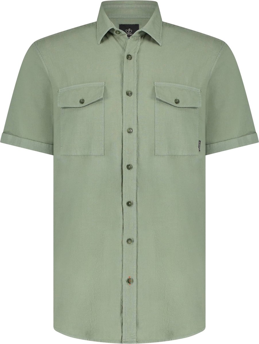 BlueFields Overhemd Shirt Ss Plain Co Li 26134043 3400 Mannen Maat - 4XL