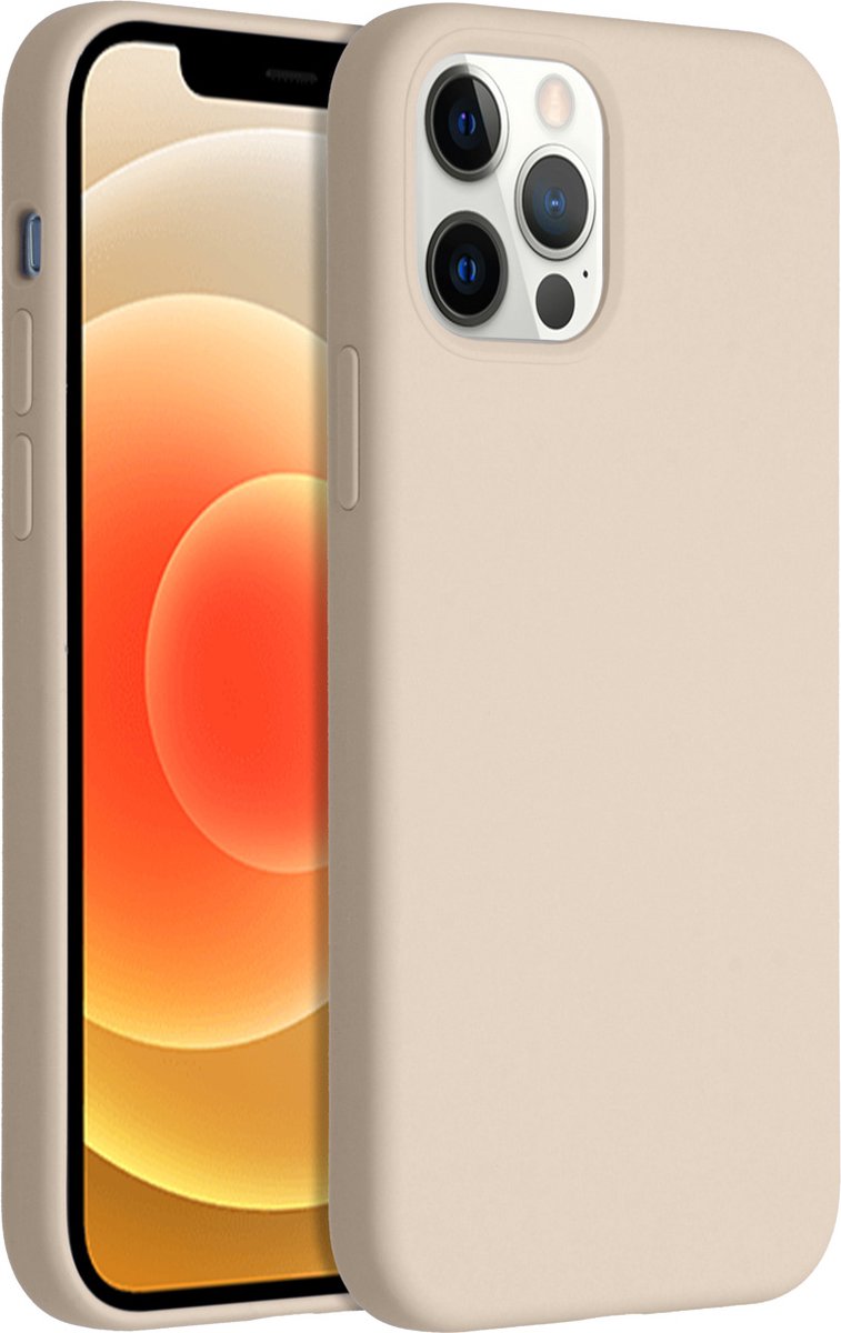 iPhone 12 Hoesje Siliconen - iPhone 12 Pro Hoesje - Accezz Liquid Silicone Backcover - Bruin