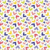 Inpakpapier Hearts Multicolour- Breedte 60 cm - 200m lang