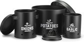 Opbergcontainerset, te gebruiken als aardappel-, knoflook- en uienpot, voorraaddozen, opbergdozen voor de keuken