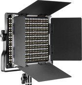 Neewer® - LED videolamp Dimbaar Bi-Color 660 -3200-5600K met U houder en Barndoor - 2 Li-ion-Batterijen en USB oplader voor DSLR-camera Studiofotografie - YouTube Video opname
