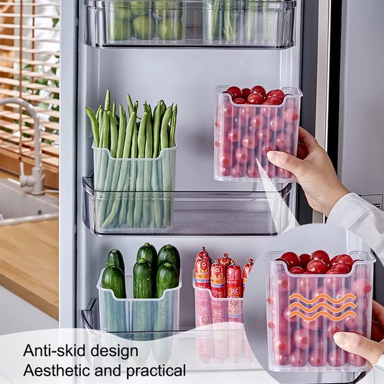 Vtopmart Koelkast-organizer, set van 6 stuks, hoogwaardige Vtopmart Koelkast-organizer, set van 6 stuks, hoogwaardige