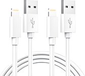 SIMANTI | Oplader kabel 2pack geschikt voor Apple iPhone - iPhone kabel - iPhone oplaadkabel - Lightning USB kabel - voor iPhone 14 13 13 Pro 12 Pro 11 SE Max XS XR X, iPad Mini Air, iPod, AirPod