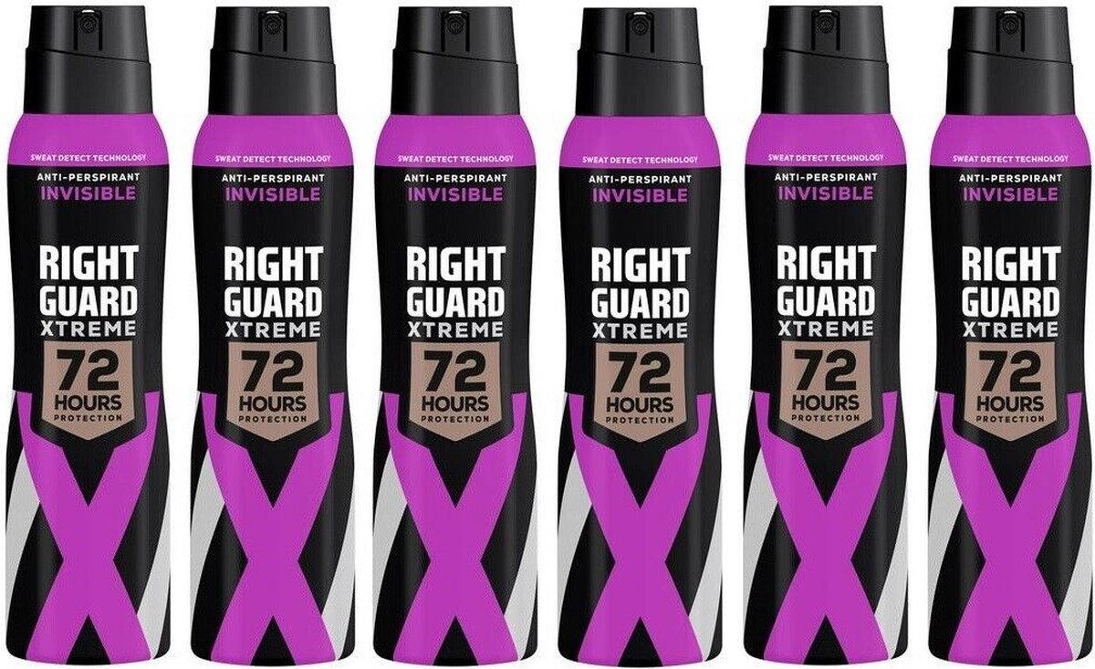 Goedkoopste Right Guard Deodorant dames -Anti-Transpirant Spray - Xtreme Invisible -6 x 150 ml