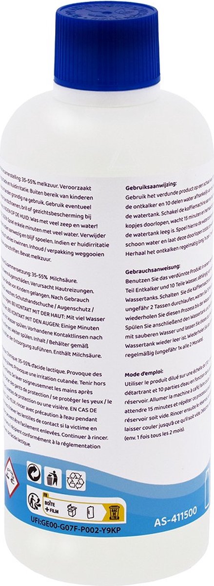 AllSpares Vloeibare Ontkalker (2x 500ml) voor Koffiemachines geschikt voor Delonghi Original EcoDecalk DLSC500 – foto 7