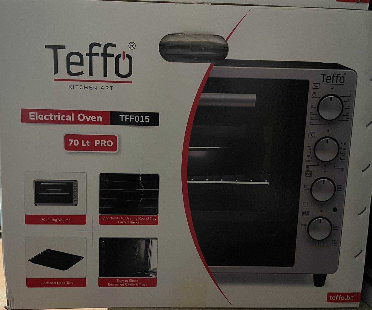 Teffo Vrijstaande Oven - XXL Pro - 70L - Elektrische Oven - Grijs – foto 4