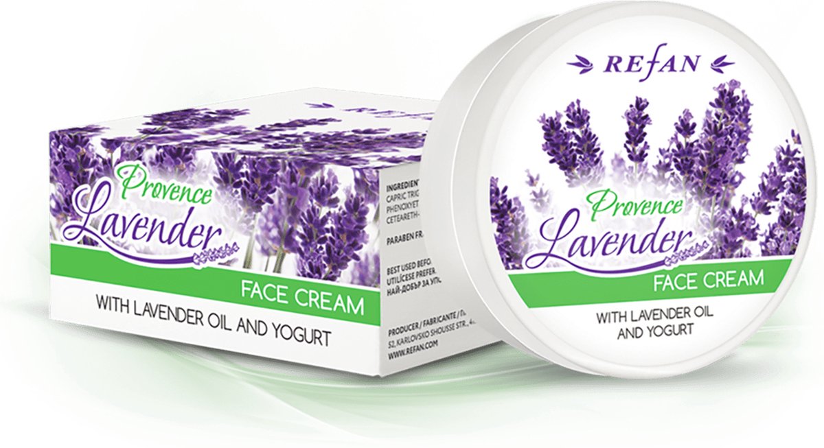 Refan natuurlijke gezicht creme met lavendel en yoghurt uit Bulgarije - kalmeer de huid - verzacht en hydrateert