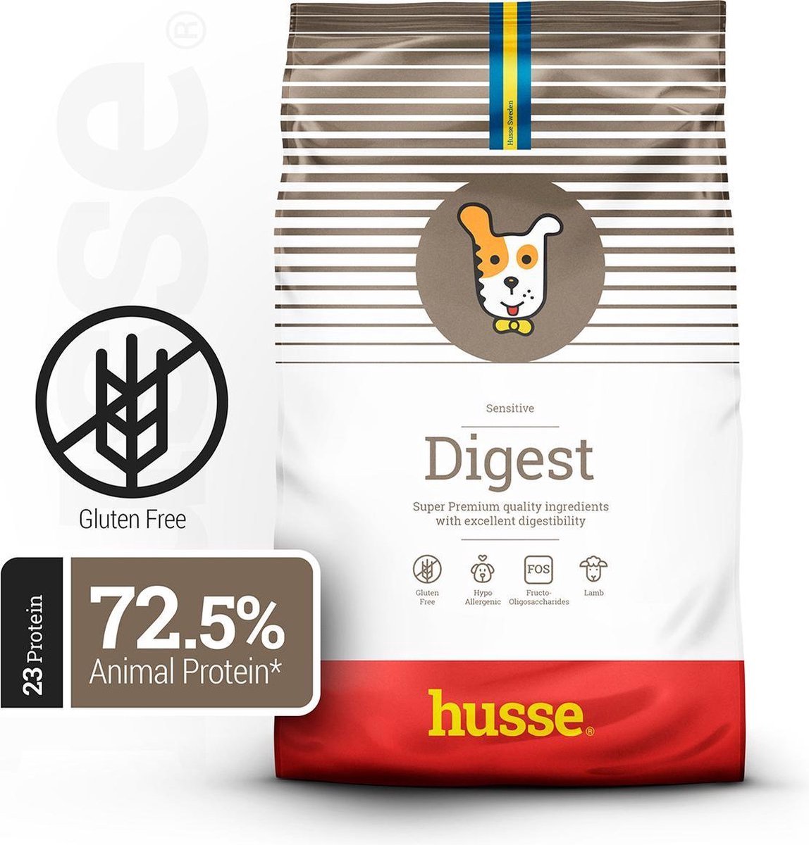 Husse Digest - Lam & Rijst - Hypoallergene Hondenvoer voor Volwassen Honden - 5x 100g proefpakket