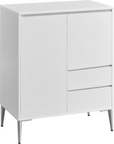 Signature Home Bursa Armoire de rangement - Buffet - armoire de cuisine avec portes - Armoire étagères réglables en hauteur - blanc nuage - 40 x 70 x 85 cm