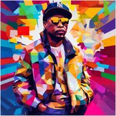Muziek Poster - Eazy E - Rapper Poster | easy e posters | 50 x 50 cm | pop art streetart | WALWALLS.STORE
