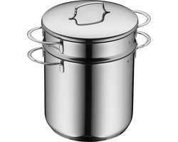 Pastapan, 2-delig, diameter 18 cm, ca. 3 liter, stapelbaar, gietrand, Cromargan roestvrij stalen deksel, gepolijst, geschikt voor inductie, vaatwasmachinebestendig