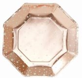 Bordjes rose gold met witte sterren 8x