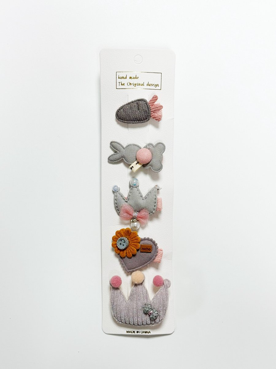 DW4Trading Baby en Kinder Haarspeldjes - Haarclipjes - Haar Accessoires - Set van 5 Stuks Type 4